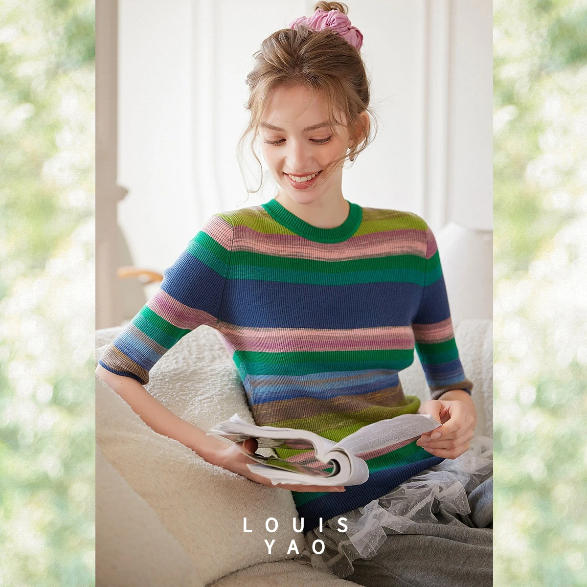 2026 Autumn Winter Women Striped Half Sleeve T-Shirt Wool Blend Regular Shoulder Slim Fit Knitted Top
2026 Autumn Winter Women Striped Half Sleeve T-Shirt Wool Blend Regular Shoulder Slim Fit Knitted Top