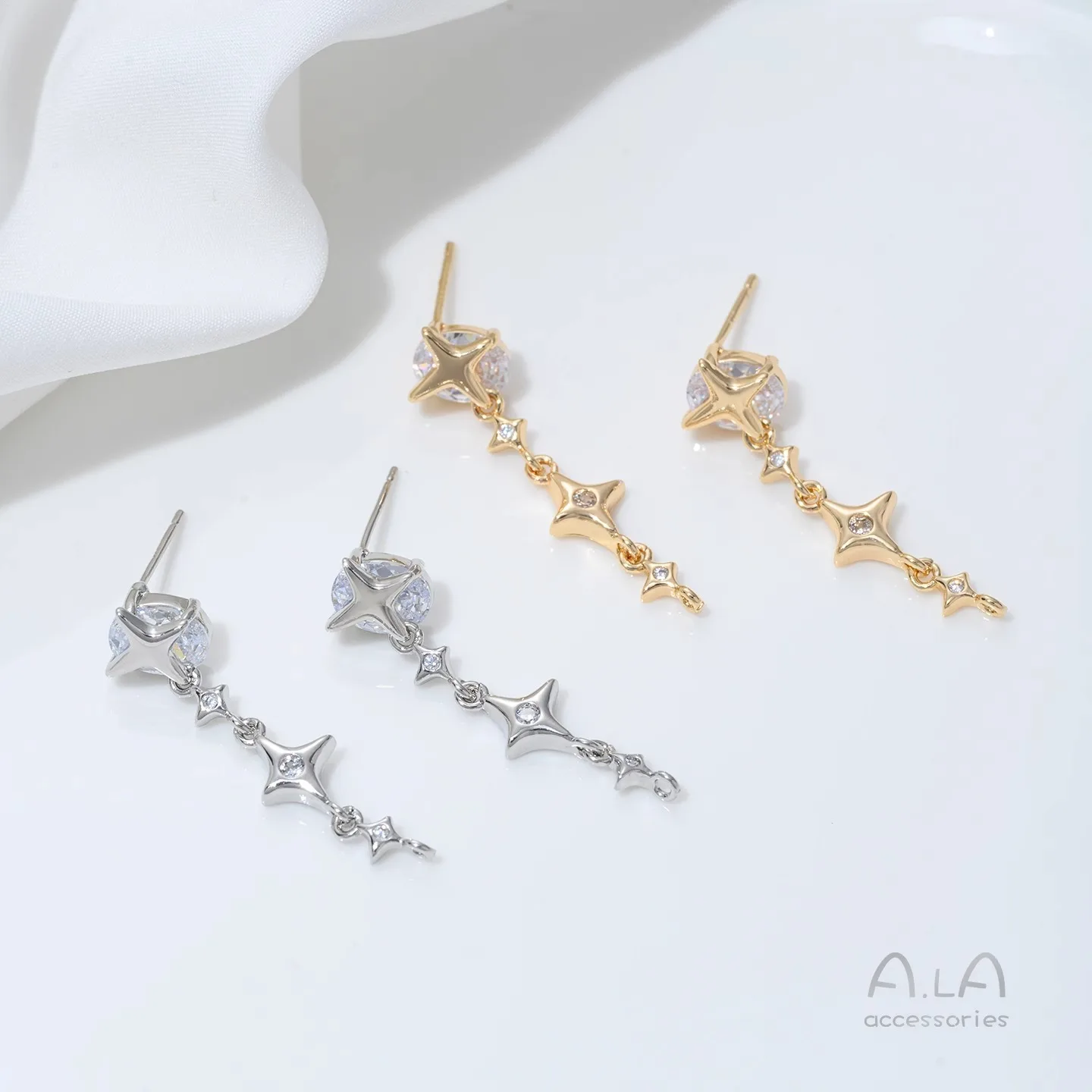 14K Gold Plated Zircon Star & Mango Star Charms with Stud Earrings DIY Pearl Setting Handmade Jewelry Making Accessories
14K Gold Plated Zircon Star & Mango Star Charms with Stud Earrings DIY Pearl Setting Handmade Jewelry Making Accessories