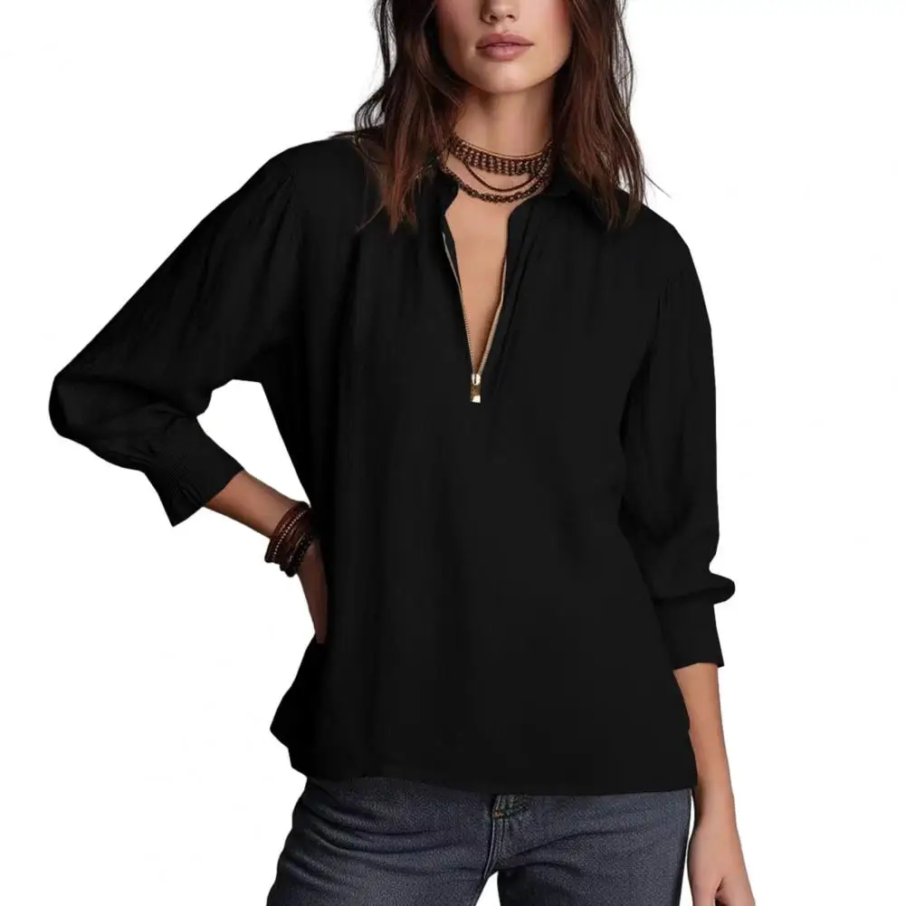 Женская блузка с молнией до середины груди, в стиле ретро, с длинными рукавами-фонариками, свободного кроя, с отложным воротником, для работы, вечеринок и отдыха
Женская блузка с молнией до середины груди, в стиле ретро, с длинными рукавами-фонариками, свободного кроя, с отложным воротником, для работы, вечеринок и отдыха