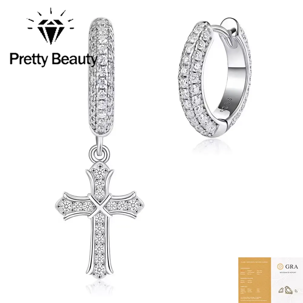Pretty Beauty Moissanite Cross Dangle Pendant Earrings for Women S925 Silver Huggie Hoop Earrings Dainty Jewelry Birthday Gift
Pretty Beauty Moissanite Cross Dangle Pendant Earrings for Women S925 Silver Huggie Hoop Earrings Dainty Jewelry Birthday Gift