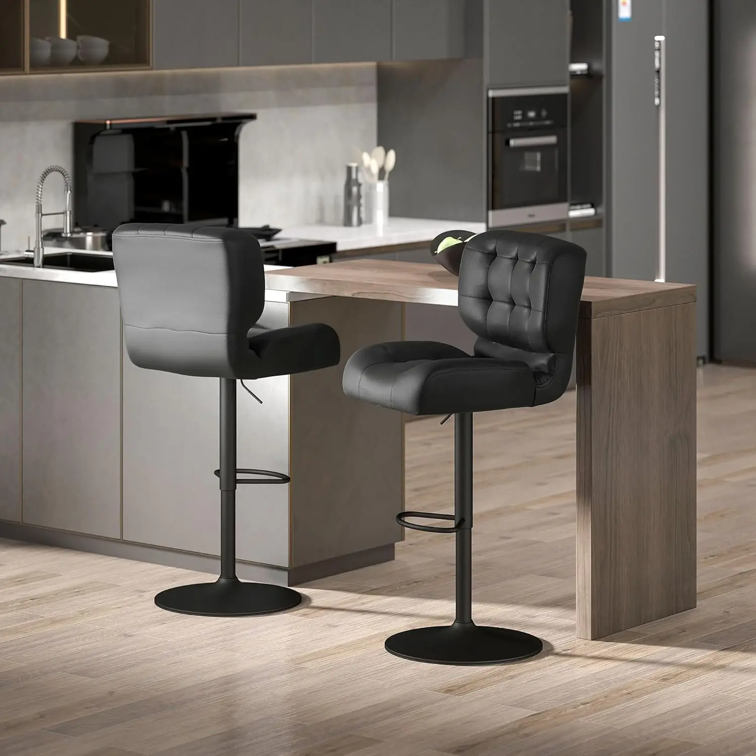 Adjustable Height Swivel Bar Stools Set of 2 Thick Padded Cushion Metal Footrest Home Bar Kitchen Counter, Customized
Adjustable Height Swivel Bar Stools Set of 2 Thick Padded Cushion Metal Footrest Home Bar Kitchen Counter, Customized