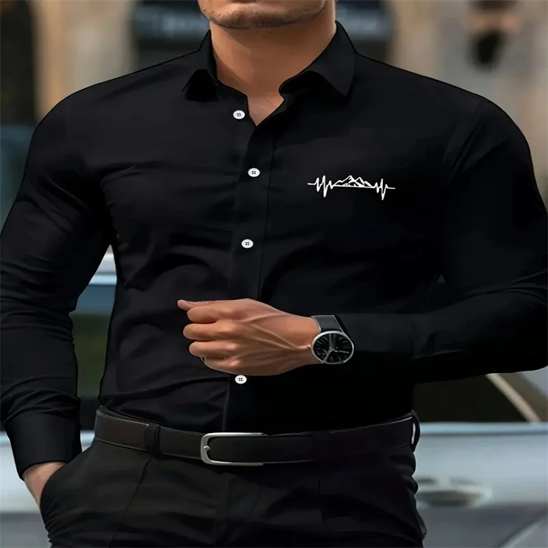 European and American men's black casual shirt with red striped cuffs - machine washable, solid color background, non stretchabl
European and American men's black casual shirt with red striped cuffs - machine washable, solid color background, non stretchabl