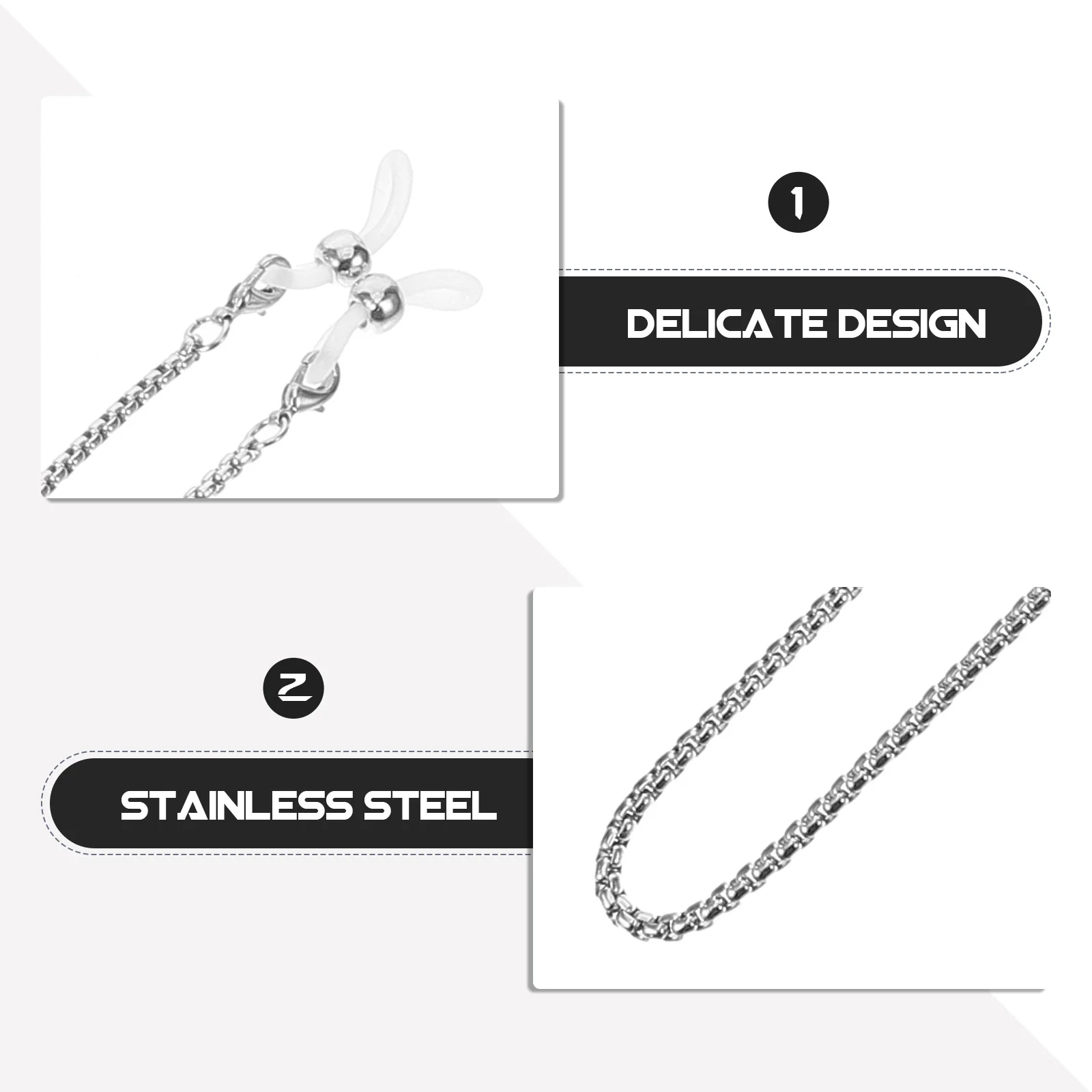 Glasses Holders Around Neck Stainless Steel Eyeglass Chain Anti-Lost Beads Accessory for Travel Sports Convenience
Glasses Holders Around Neck Stainless Steel Eyeglass Chain Anti-Lost Beads Accessory for Travel Sports Convenience