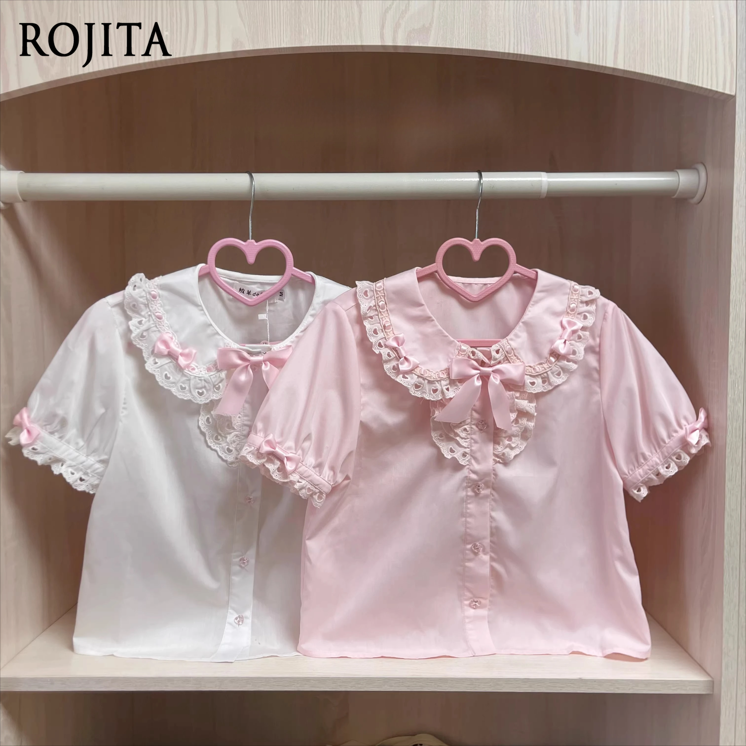 Рубашка в стиле Лолита цвета пастель с кружевными оборками и воротником Питер Пэн, с милым бантом, в стиле Y2K, с пышными рукавами
Рубашка в стиле Лолита цвета пастель с кружевными оборками и воротником Питер Пэн, с милым бантом, в стиле Y2K, с пышными рукавами