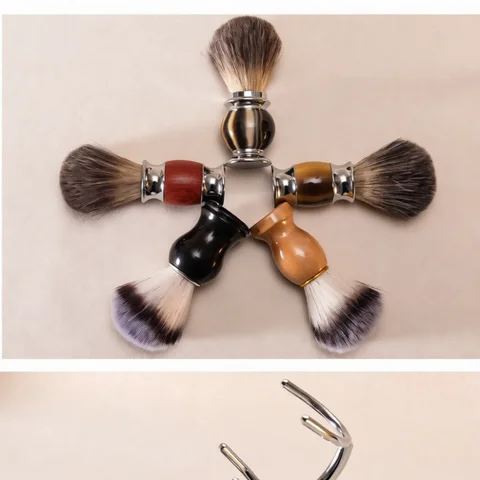 Luxury Mens Shaving Set Badger Hair Brush Stainless Bowl Razor Stand Soap Traditional Manual Beard Care Accessories Kit