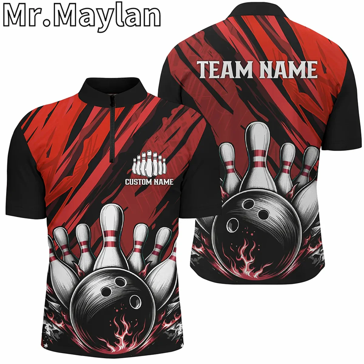 3D Custom Red Strike Bowling Zip Team Jerseys For Men And Women Unisex 10 Pin Bowling Tournament Shirts Gift for Bowling Lovers
3D Custom Red Strike Bowling Zip Team Jerseys For Men And Women Unisex 10 Pin Bowling Tournament Shirts Gift for Bowling Lovers