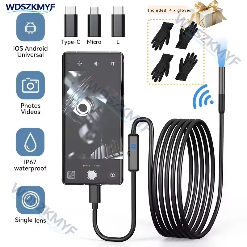 16.4ft Max Endoscope 8mm Waterproof Automotive Boroscope Inspection Device Camera For IOS Android Smart Phone Type C Cars Mobil
16.4ft Max Endoscope 8mm Waterproof Automotive Boroscope Inspection Device Camera For IOS Android Smart Phone Type C Cars Mobil