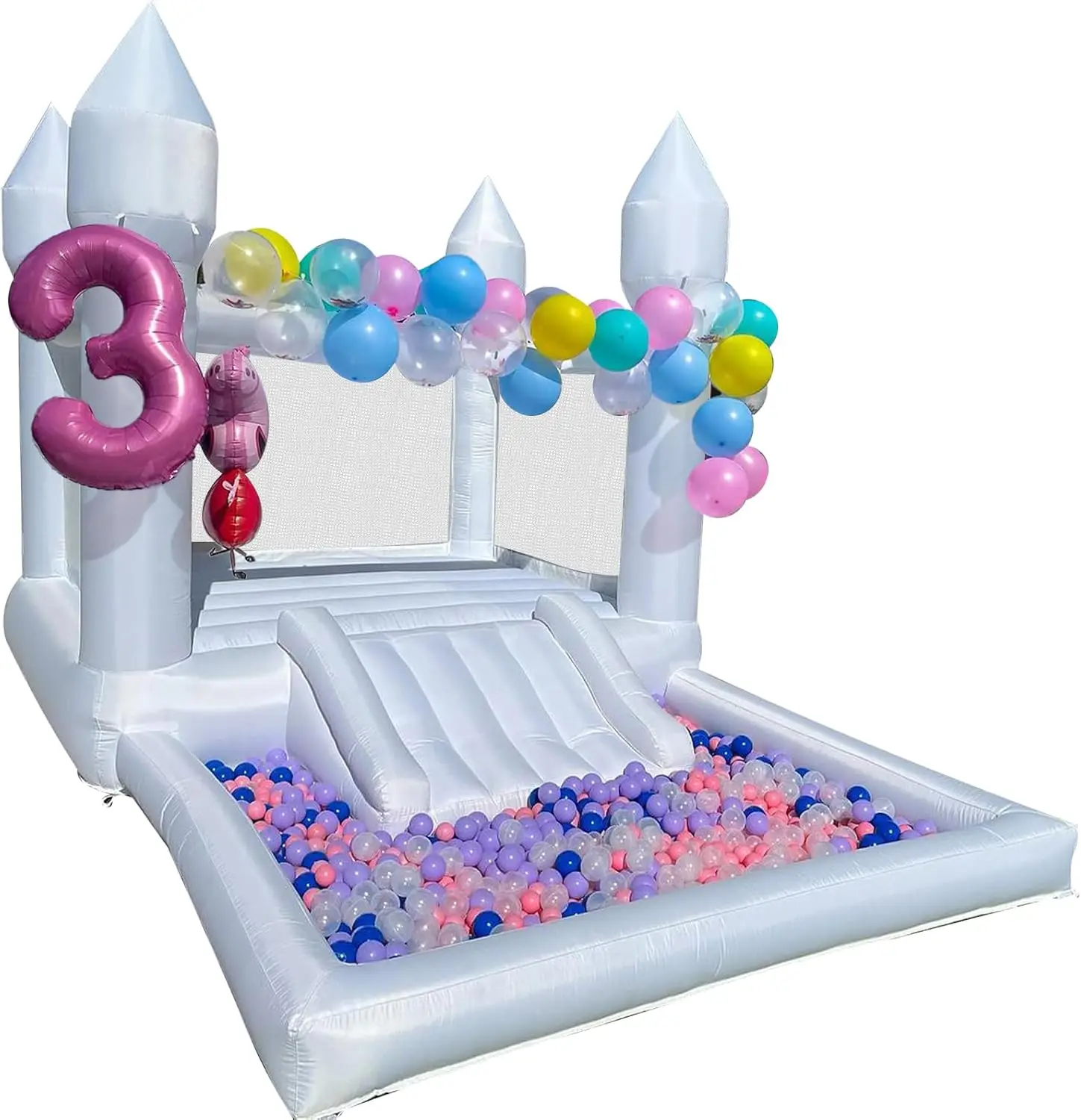13x8x8FT Oxford White Bouncy House for Kids with Slide & Ball Pit, Suitable for Parties & Events, Safe and Fun for All Ages - Air Blower Not Included
13x8x8FT Oxford White Bouncy House for Kids with Slide & Ball Pit, Suitable for Parties & Events, Safe and Fun for All Ages - Air Blower Not Included