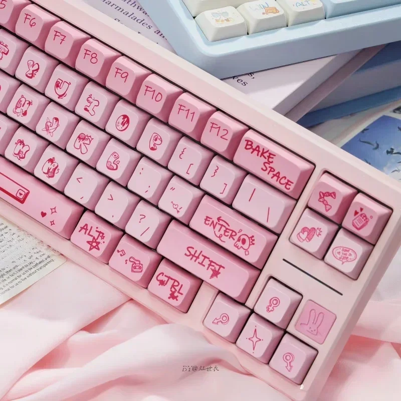 Pink Graffiti Keycaps Custom PBT KTA Profile Keycap Cute Pink Blue Anime Point Key Caps for Gaming Wooting Crush80 Keyboard Gift
Pink Graffiti Keycaps Custom PBT KTA Profile Keycap Cute Pink Blue Anime Point Key Caps for Gaming Wooting Crush80 Keyboard Gift