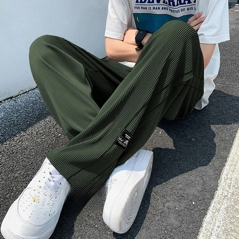 Men's Summer Thin Ice Silk Loose Wide Leg Pants Straight Cut Elastic Drapey Casual Trousers Youth Fashion Low Waist Mid-Calf
Men's Summer Thin Ice Silk Loose Wide Leg Pants Straight Cut Elastic Drapey Casual Trousers Youth Fashion Low Waist Mid-Calf
