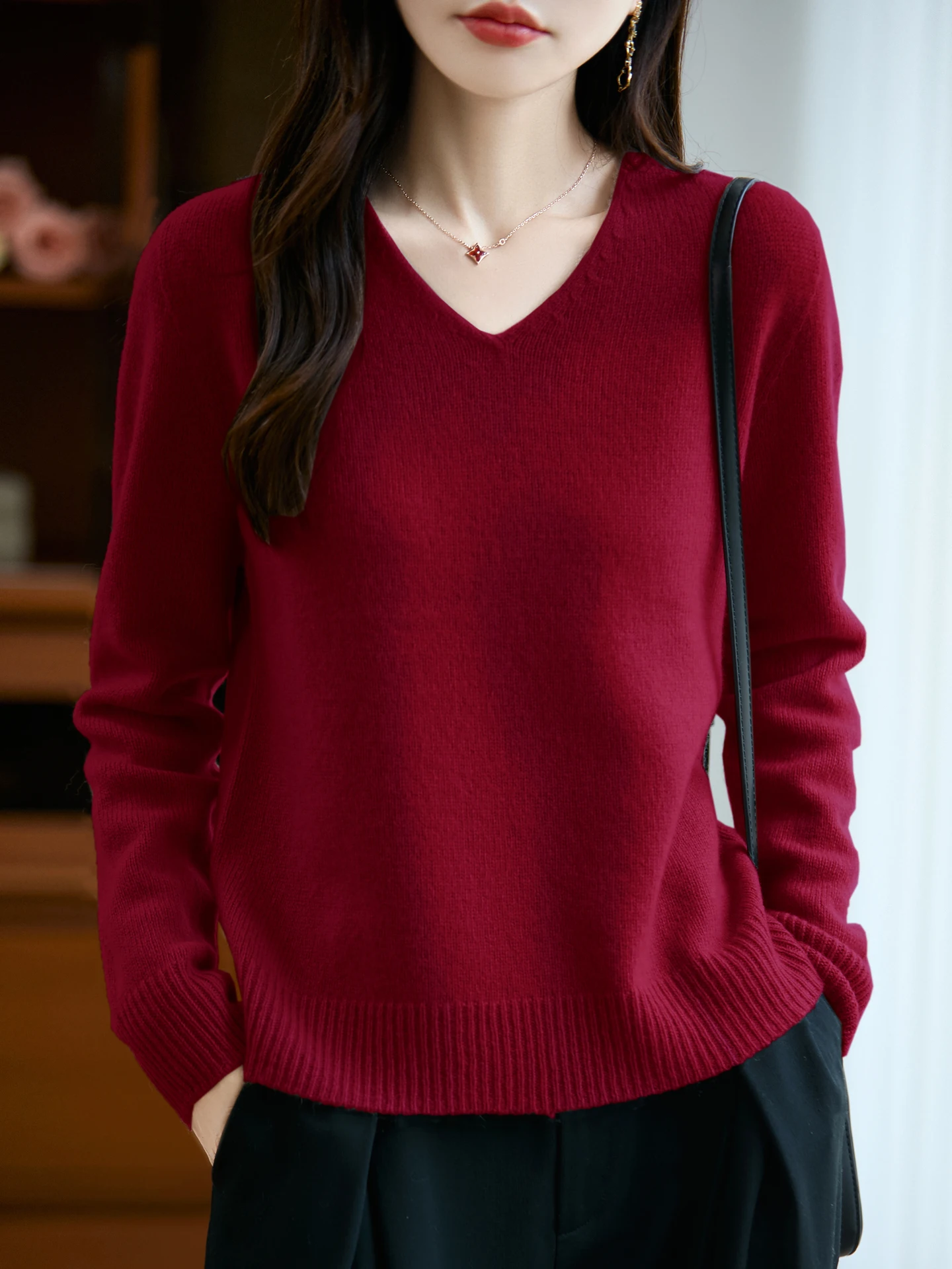 Basic Autumn Winter Woman Sweater Thick 100% Merino Wool Knitwear Female V-Neck Pullover Cashmere lady Long Sleeve Clothing Tops
Basic Autumn Winter Woman Sweater Thick 100% Merino Wool Knitwear Female V-Neck Pullover Cashmere lady Long Sleeve Clothing Tops