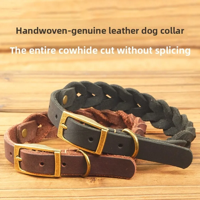 Leather Dog Collar Heavy Duty Dog Collars Soft Genuine Cowhide Metal Buckle Thick Belt Collar for Puppy Small Medium Large Dogs
Leather Dog Collar Heavy Duty Dog Collars Soft Genuine Cowhide Metal Buckle Thick Belt Collar for Puppy Small Medium Large Dogs