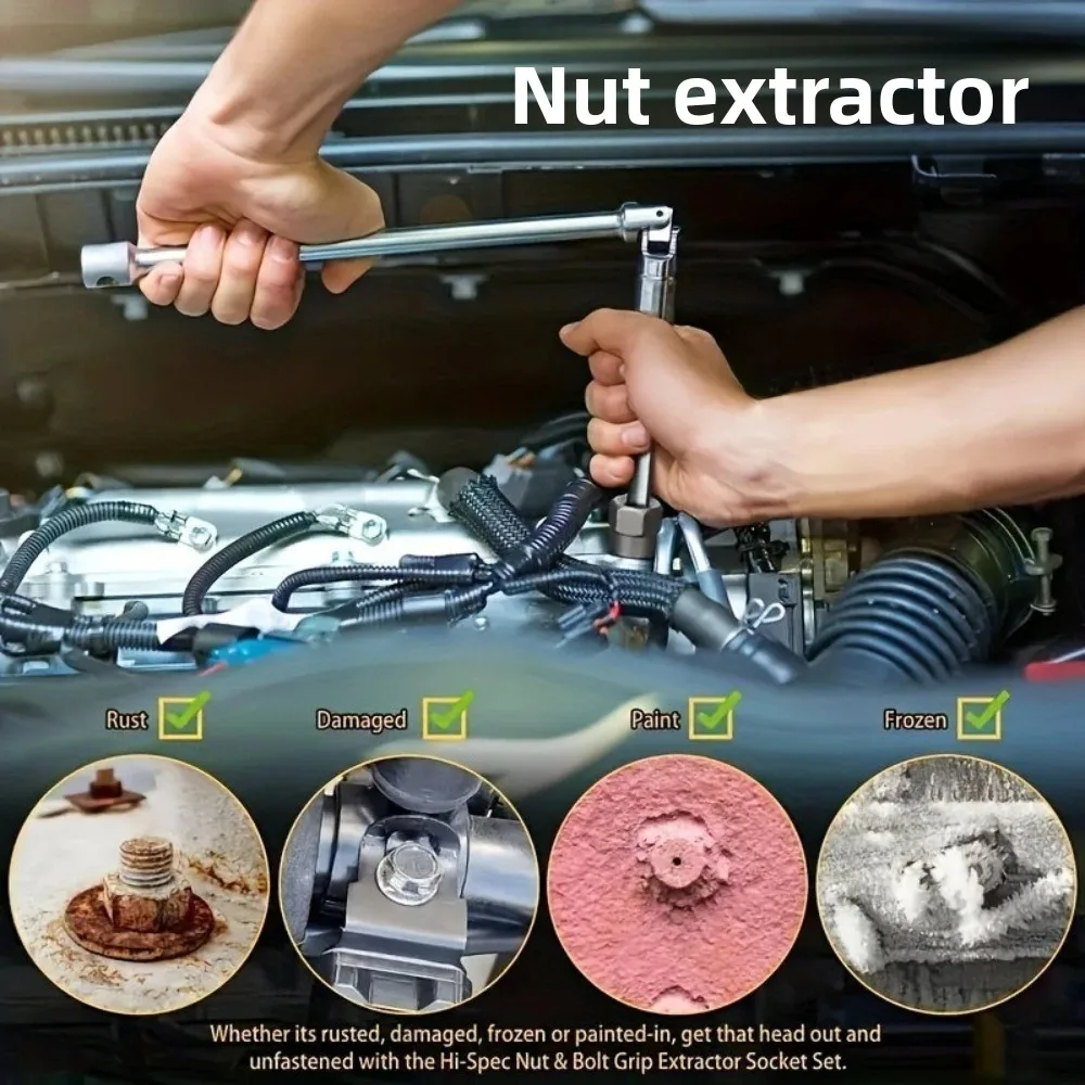 Набор для снятия поврежденных болтов и гаек из 14 предметов с прочным кейсом для хранения, для промышленных работ
Набор для снятия поврежденных болтов и гаек из 14 предметов с прочным кейсом для хранения, для промышленных работ