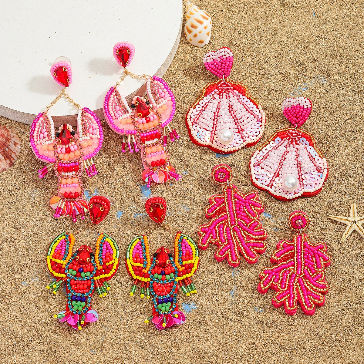 Handmade Beaded Lobster Shell Dangle Earrings Women Cute And Fun Bohemia Vintage Ocean Animal Drop Earring Date Party Accessory
Handmade Beaded Lobster Shell Dangle Earrings Women Cute And Fun Bohemia Vintage Ocean Animal Drop Earring Date Party Accessory