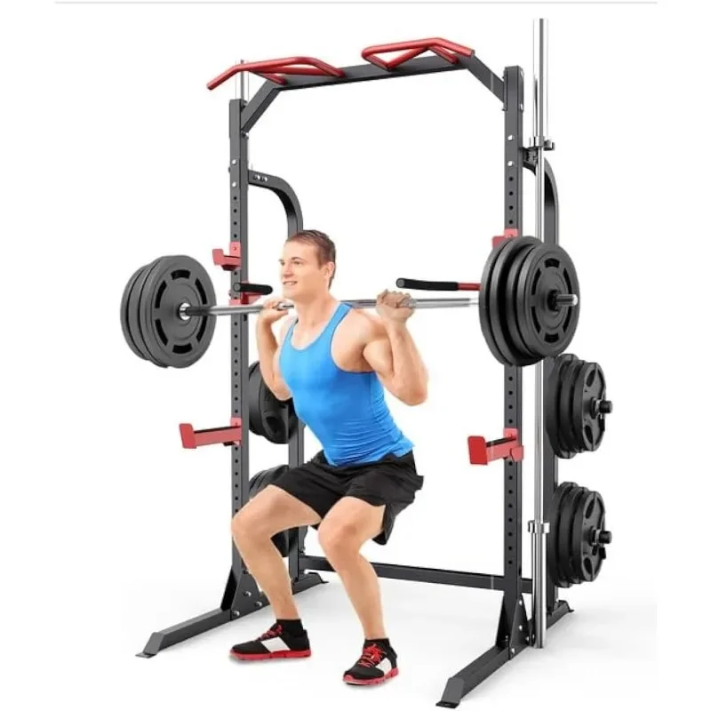 SunHome Power Cage Squat Rack, Power Rack with Pulley System, Adjustable Cable Crossover System, J-Hooks
SunHome Power Cage Squat Rack, Power Rack with Pulley System, Adjustable Cable Crossover System, J-Hooks