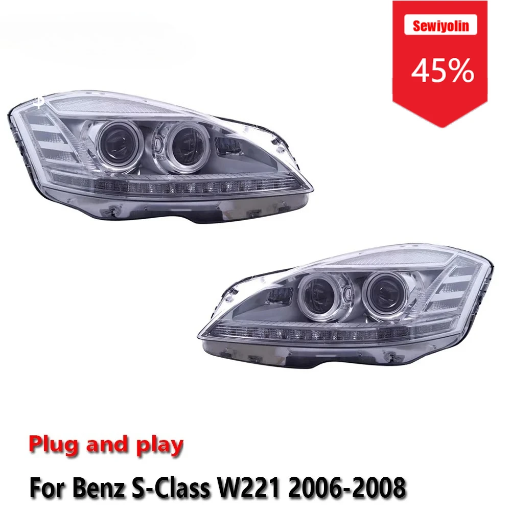 Автомобильные светодиодные фары Sewiyolin в сборе для Benz S-Class W221 2006-2008, противотуманные фары DRL, стоп-сигнал, указатель поворота Plug and Play
Автомобильные светодиодные фары Sewiyolin в сборе для Benz S-Class W221 2006-2008, противотуманные фары DRL, стоп-сигнал, указатель поворота Plug and Play