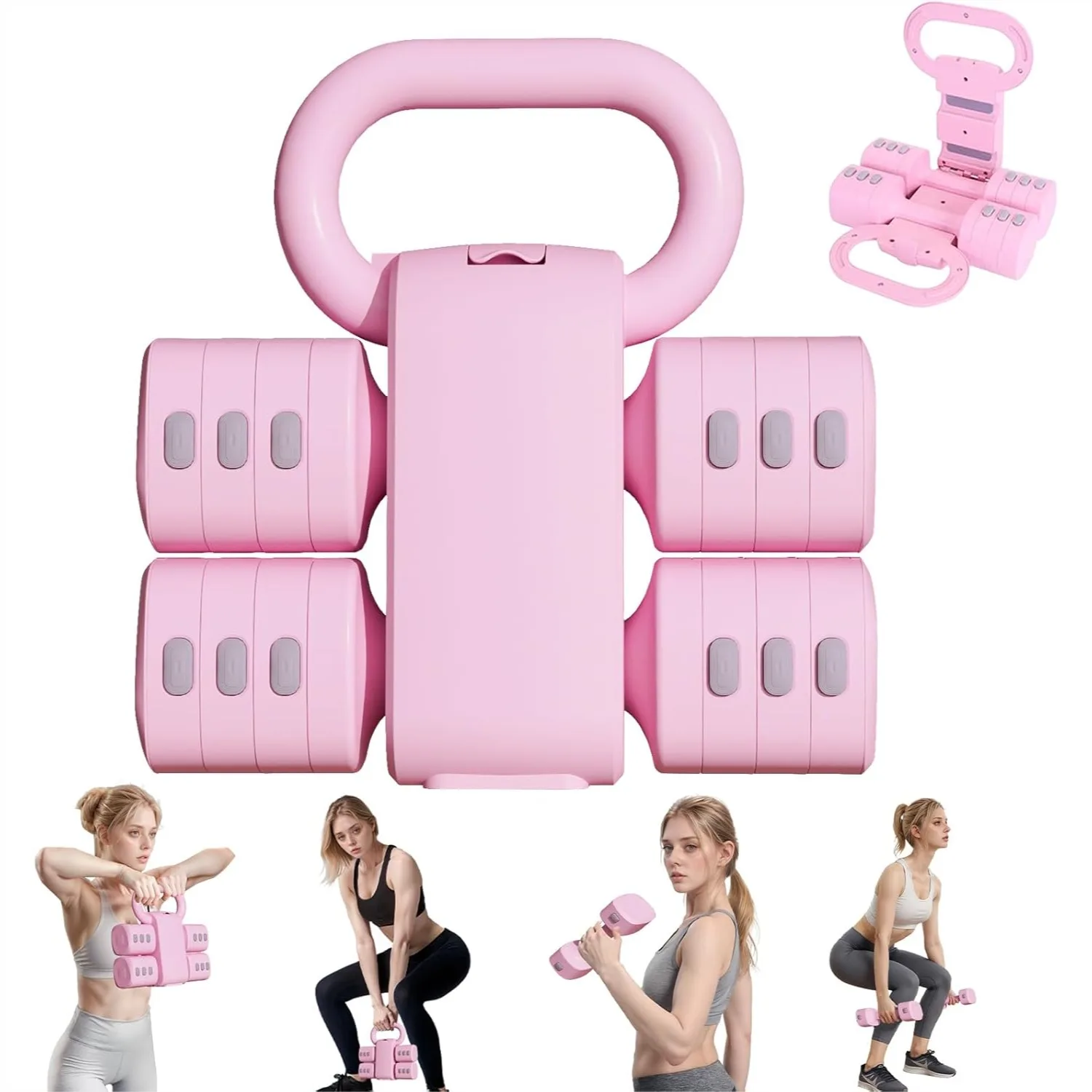 Adjustable Kettlebell Set 4-in-1 Free Weights 5.5-12.1lbs for Women, Home Gym Dumbbell Set of 2
Adjustable Kettlebell Set 4-in-1 Free Weights 5.5-12.1lbs for Women, Home Gym Dumbbell Set of 2