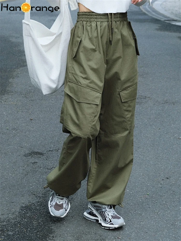 HanOrange 2026 Spring Elastic Drawstring Cago Pants Women Loose High Waist Straight Leg Casual Trousers Female Black/Army Green
HanOrange 2026 Spring Elastic Drawstring Cago Pants Women Loose High Waist Straight Leg Casual Trousers Female Black/Army Green