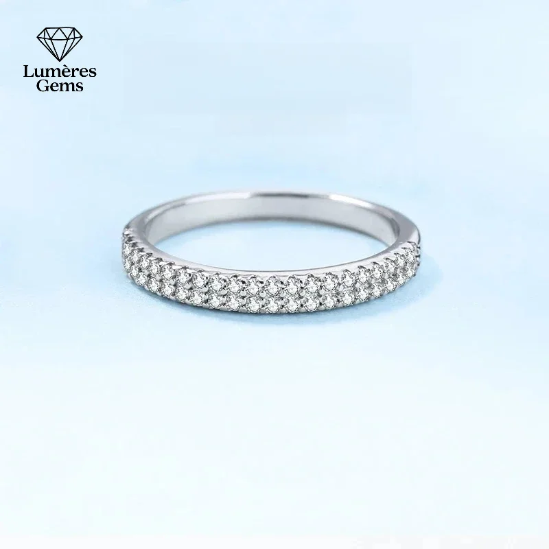 Platinum PT950 Women's Wedding Band Ring VVS1 D-Color Brilliant Moissanite Double Row Diamond Classic Quality Luxury Gift for Gi
Platinum PT950 Women's Wedding Band Ring VVS1 D-Color Brilliant Moissanite Double Row Diamond Classic Quality Luxury Gift for Gi