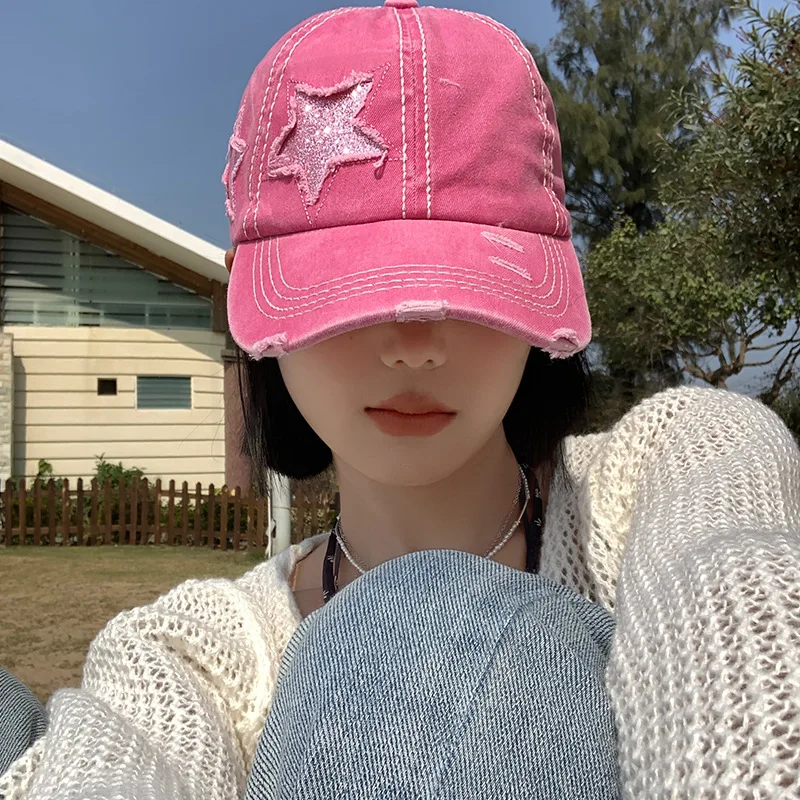 Retro Hole Baseball Cap for Women in Spring and Summer, Featuring A Small Face and A Pink Duckbill Cap with A Wide Brim
Retro Hole Baseball Cap for Women in Spring and Summer, Featuring A Small Face and A Pink Duckbill Cap with A Wide Brim