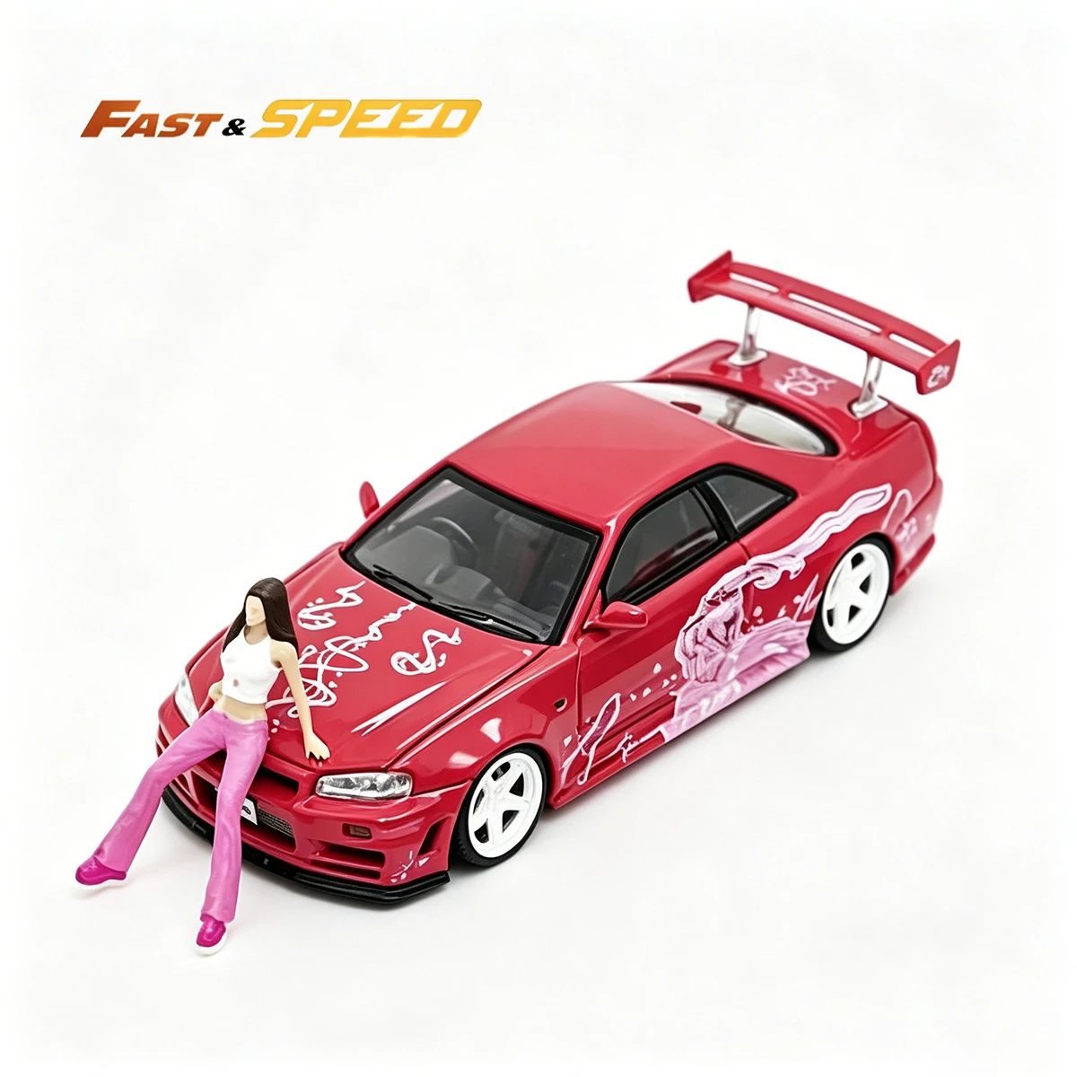 Fast & Speed x Car Heaven 1:64 Skyline GT-R R34 "Suki Pink" Fast & Furious Nissan Diecast Model Car With Suki Figure In Stock
Fast & Speed x Car Heaven 1:64 Skyline GT-R R34 "Suki Pink" Fast & Furious Nissan Diecast Model Car With Suki Figure In Stock