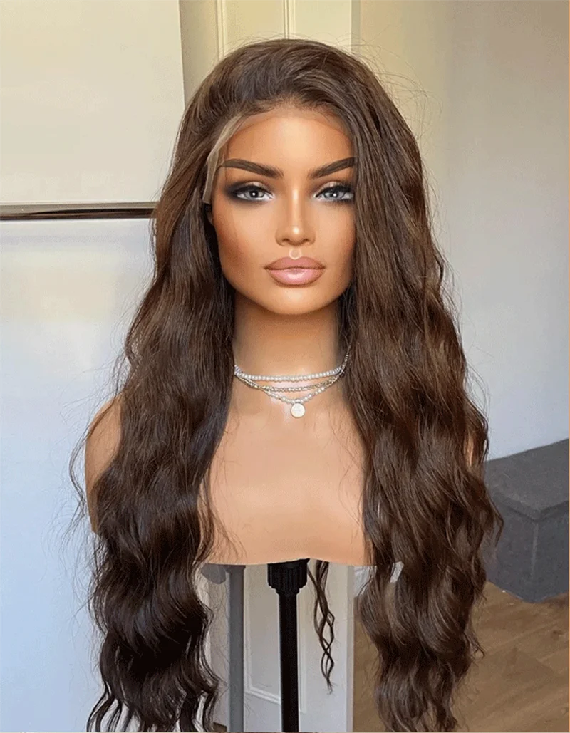 Dark Brown Wig Long Wavy Brown Wig Dark Rooted Synthetic Wig High Quality Preplucked Hairline Lace Front Wig Daily Use Cosplay
Dark Brown Wig Long Wavy Brown Wig Dark Rooted Synthetic Wig High Quality Preplucked Hairline Lace Front Wig Daily Use Cosplay