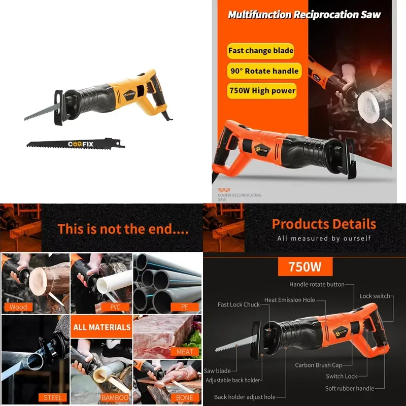【CHIMU HOME】 750W Electric Reciprocating Saw for Wood Metal Cutting DIY Projects
【CHIMU HOME】 750W Electric Reciprocating Saw for Wood Metal Cutting DIY Projects