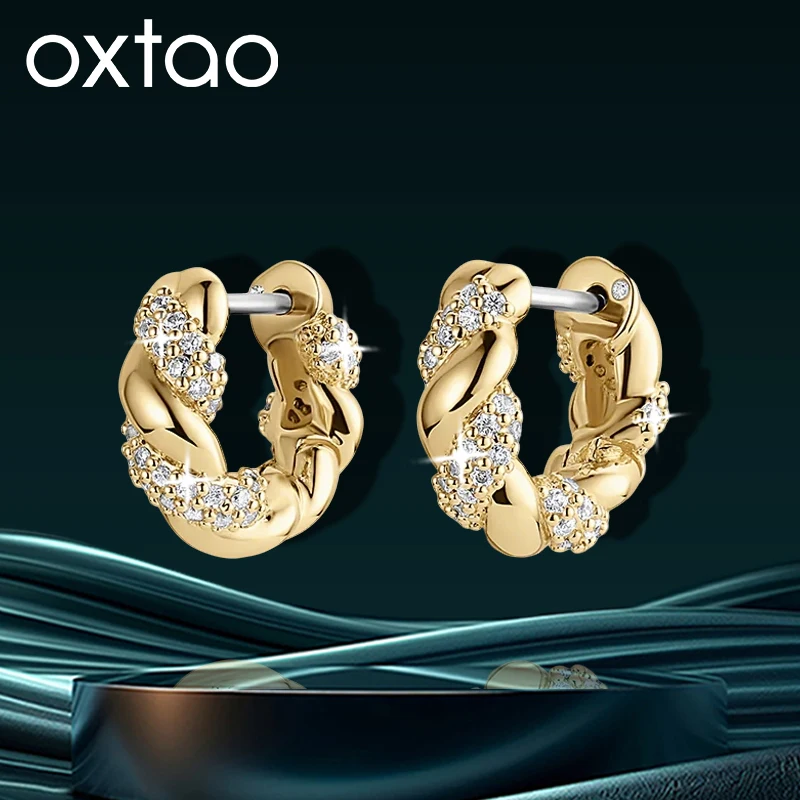 OXTAO Round Moissanite Huggie Hoop Earrings VVS1 for Women Twisted Dough-Style Latch Back Earrings 14K Gold Filled Jewelry Gift
OXTAO Round Moissanite Huggie Hoop Earrings VVS1 for Women Twisted Dough-Style Latch Back Earrings 14K Gold Filled Jewelry Gift