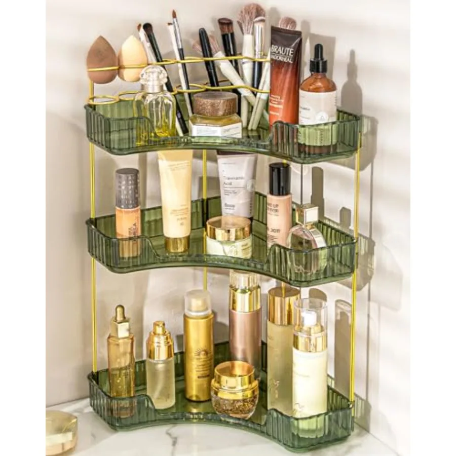 Makeup Organizer for Vanity, Corner Bathroom Organizer Countertop with Makeup Brush Holder, Corner Counter Storage for Bathroom
Makeup Organizer for Vanity, Corner Bathroom Organizer Countertop with Makeup Brush Holder, Corner Counter Storage for Bathroom