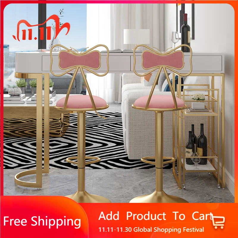 Aesthetic Relaxing Bar Chairs Metal Pink Long Comfortable Vanity Metal Soft Bar Chairs Design With Back Sillas Trendy Furniture
Aesthetic Relaxing Bar Chairs Metal Pink Long Comfortable Vanity Metal Soft Bar Chairs Design With Back Sillas Trendy Furniture