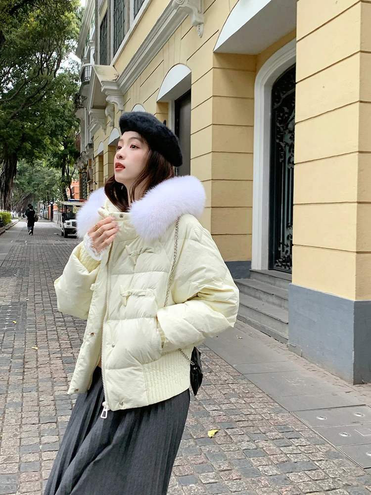 Faux Fur Collar ort down Jaet Women's Bla Hooded Du Feather Coat Korean Sle Slim Fit Winter Outerwear BaoBo Yang
Faux Fur Collar ort down Jaet Women's Bla Hooded Du Feather Coat Korean Sle Slim Fit Winter Outerwear BaoBo Yang