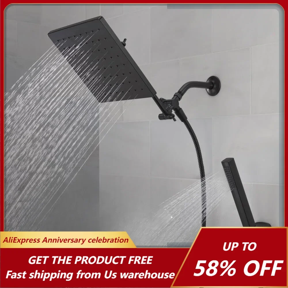 Handheld Shower Combination, 10 Inch Black Square, High-pressure Shower Head, 1.75 GPM Flow Rate, Matte Black Shower Head
Handheld Shower Combination, 10 Inch Black Square, High-pressure Shower Head, 1.75 GPM Flow Rate, Matte Black Shower Head