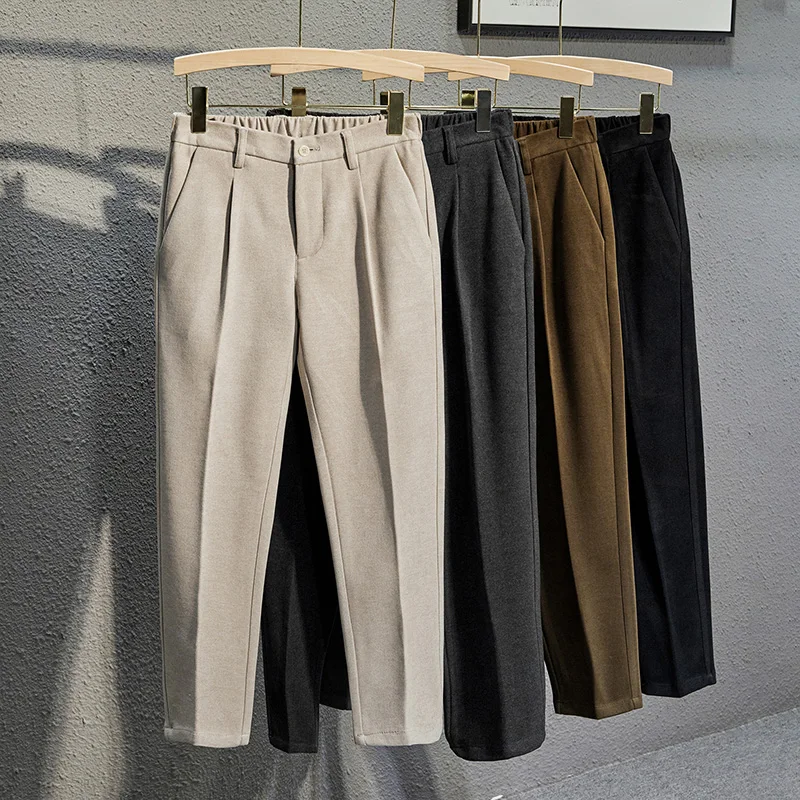Men's Winter Thickened Woolen Suit Pants Straight Leg BF Style Trendy High-End Feeling Casual Long Trousers Youth
Men's Winter Thickened Woolen Suit Pants Straight Leg BF Style Trendy High-End Feeling Casual Long Trousers Youth