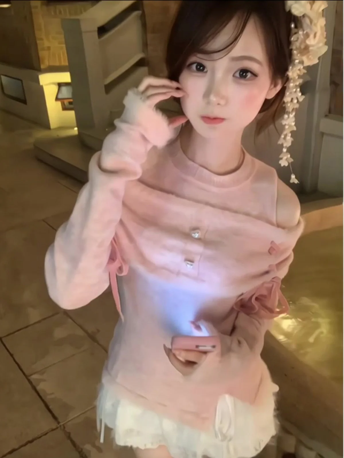 Sweet Style Pink Off-Shoulder Knitted Top Long Sleeve Base Layer Women's Autumn Winter Pure Desire Lace Half Skirt Set
Sweet Style Pink Off-Shoulder Knitted Top Long Sleeve Base Layer Women's Autumn Winter Pure Desire Lace Half Skirt Set