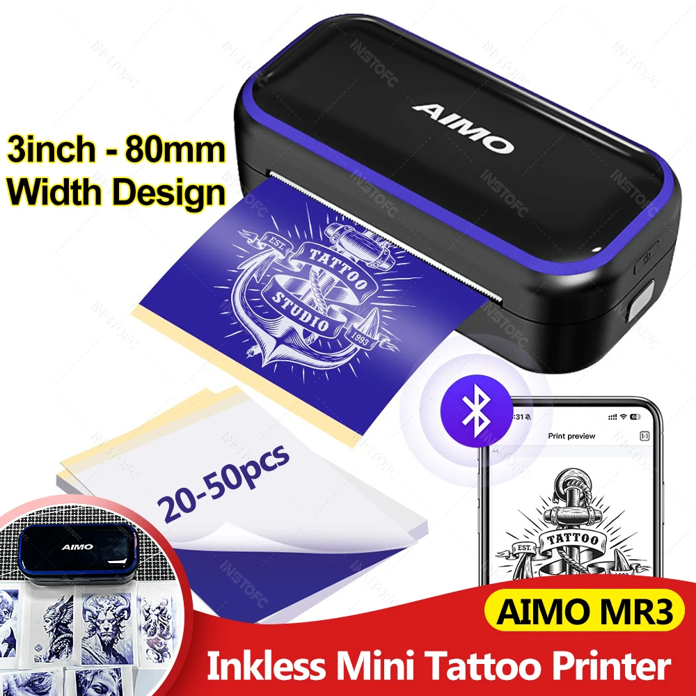 3-дюймовый мини-принтер трафаретов для татуировок AIMO MR3 Fucos на маленьком узоре татуировки Портативный 80 мм принтер для переноса татуировок для художника DIY
3-дюймовый мини-принтер трафаретов для татуировок AIMO MR3 Fucos на маленьком узоре татуировки Портативный 80 мм принтер для переноса татуировок для художника DIY