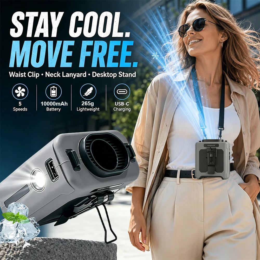 10000mAh Portable Outdoor Waist Fan Hanging Neck Strong Wind with Power Bank LED Lighting for Emergency Sports Outdoor Working
10000mAh Portable Outdoor Waist Fan Hanging Neck Strong Wind with Power Bank LED Lighting for Emergency Sports Outdoor Working