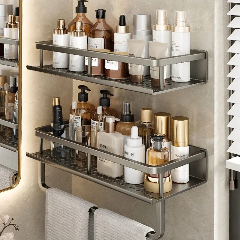 Bathroom Accessories Shelf Organizer 30-50CM Shower Storage Rack Gray Wall Mounted Space Aluminum Toilet Shampoo Holder Shelves
Bathroom Accessories Shelf Organizer 30-50CM Shower Storage Rack Gray Wall Mounted Space Aluminum Toilet Shampoo Holder Shelves
