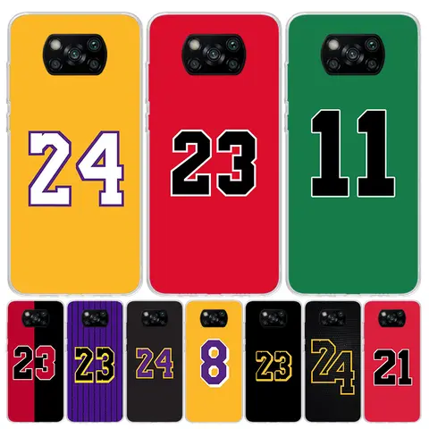 Basketball 23 24 8 Number Case Phone Cover for Xiaomi Poco X3 Nfc X5 X6 X7 X4 Gt F6 F5 Pro F4 F3 M5S M5 M4 M3 5G Trend Fundas Po
