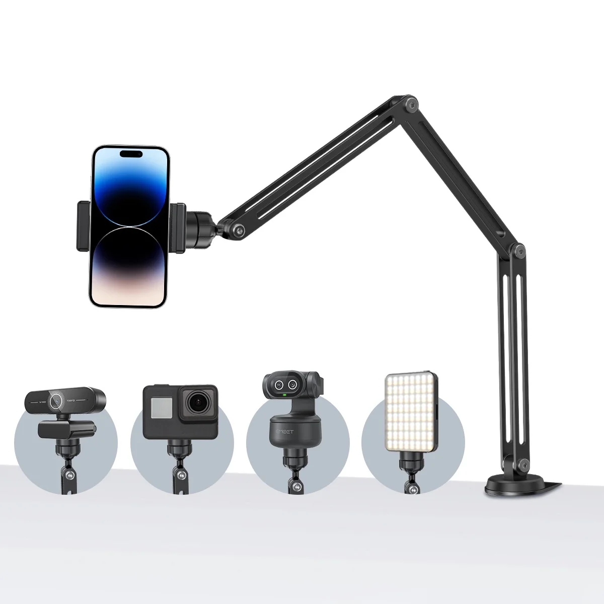EMEET Adjustable Boom Arm 1.5KG Load for Microphone /Webcam/Camera/Phone High/Low Desk Setup Game Streaming
EMEET Adjustable Boom Arm 1.5KG Load for Microphone /Webcam/Camera/Phone High/Low Desk Setup Game Streaming