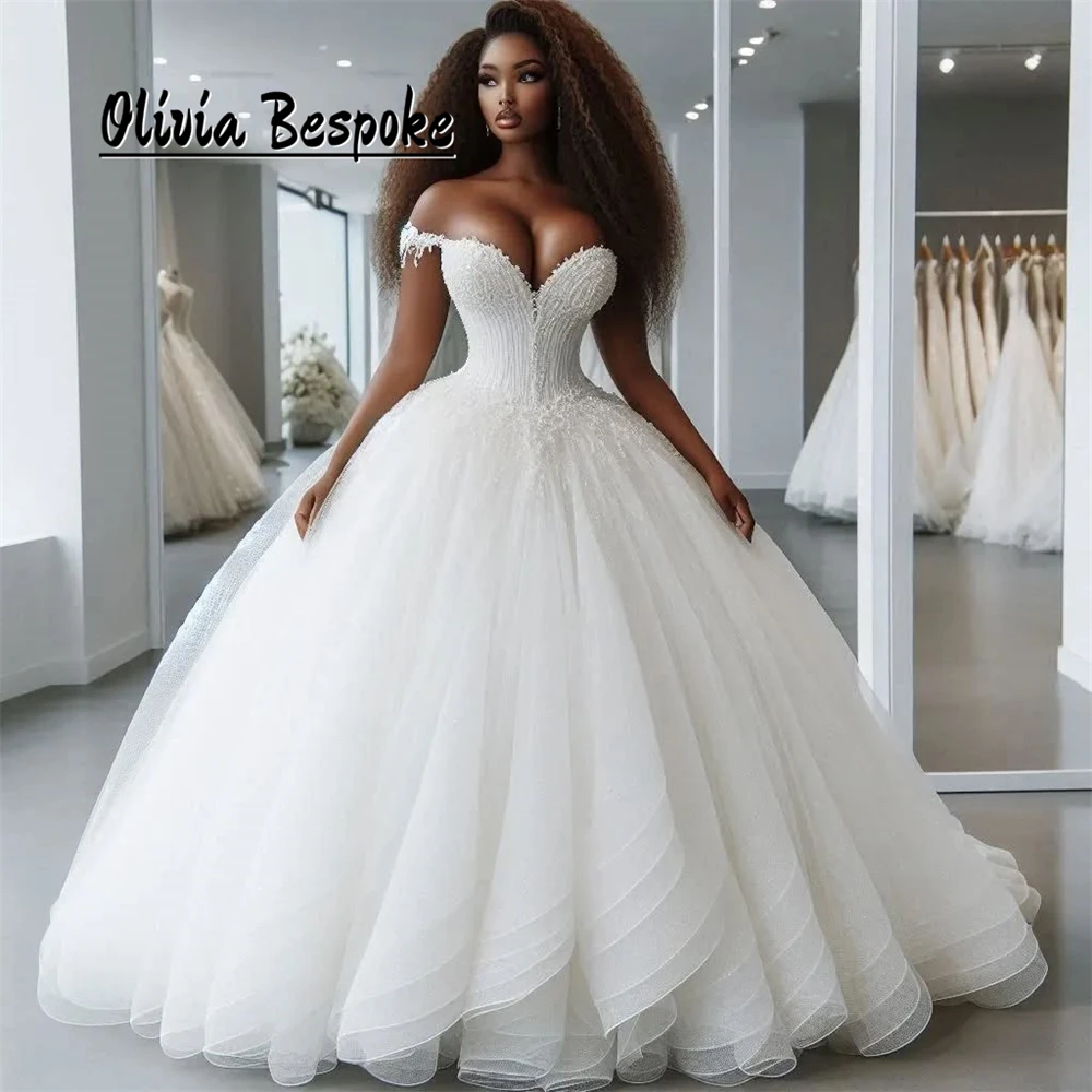 Extraordinary African Ball Gown Wedding Dresses Off The Shoulder Aso Ebi Beads Lace Applique Bridal Dress 2025 Women Customized
Extraordinary African Ball Gown Wedding Dresses Off The Shoulder Aso Ebi Beads Lace Applique Bridal Dress 2025 Women Customized
