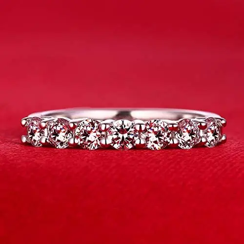 Seven Stones 0.7Ct Round Cut Moissanite Wedding Ring Solid Platinum 950 Ring for Women White Gold Jewelry
Seven Stones 0.7Ct Round Cut Moissanite Wedding Ring Solid Platinum 950 Ring for Women White Gold Jewelry