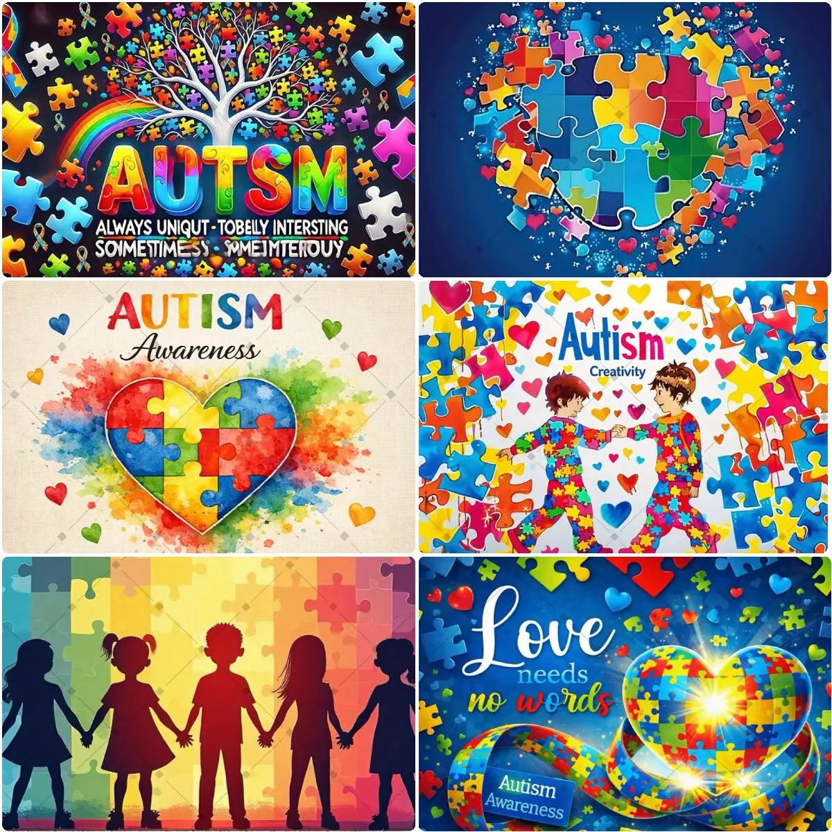 Autism Awareness Puzzle Decoration Backdrop Colorful Love Without Words Poster Suitable for World Autism Day Party Decoration
Autism Awareness Puzzle Decoration Backdrop Colorful Love Without Words Poster Suitable for World Autism Day Party Decoration