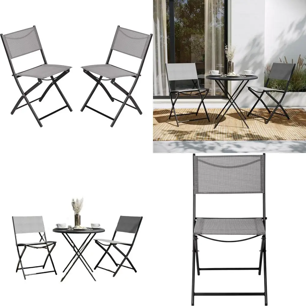 Портативные складные стулья с технологией Flex Comfort, металлический каркас, комплект из 2 шт., серый/черный
Портативные складные стулья с технологией Flex Comfort, металлический каркас, комплект из 2 шт., серый/черный