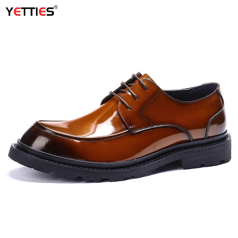 YETTIES Men's Genuine Leather Business Casual Shoes | British Style Lace-Up Derby Dress Shoes with Shining Leather & Round Toe
YETTIES Men's Genuine Leather Business Casual Shoes | British Style Lace-Up Derby Dress Shoes with Shining Leather & Round Toe