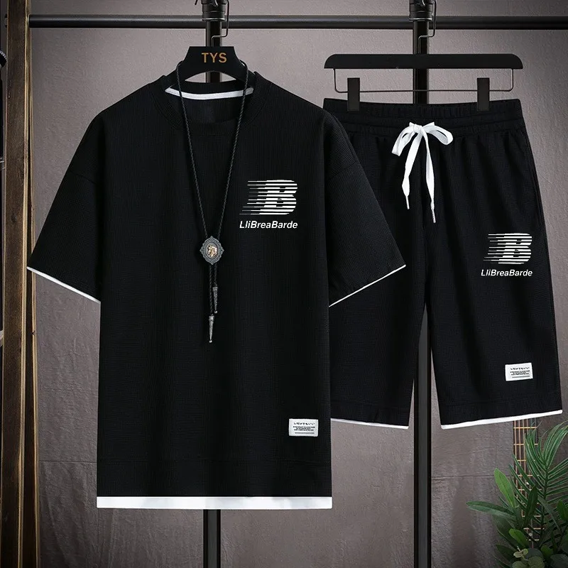 New Trends Men's 2026 Summer Sports Set, Casual T-shirt and Shorts Set, Waffle Short Sleeve Shorts, Two Piece Sports Set
New Trends Men's 2026 Summer Sports Set, Casual T-shirt and Shorts Set, Waffle Short Sleeve Shorts, Two Piece Sports Set