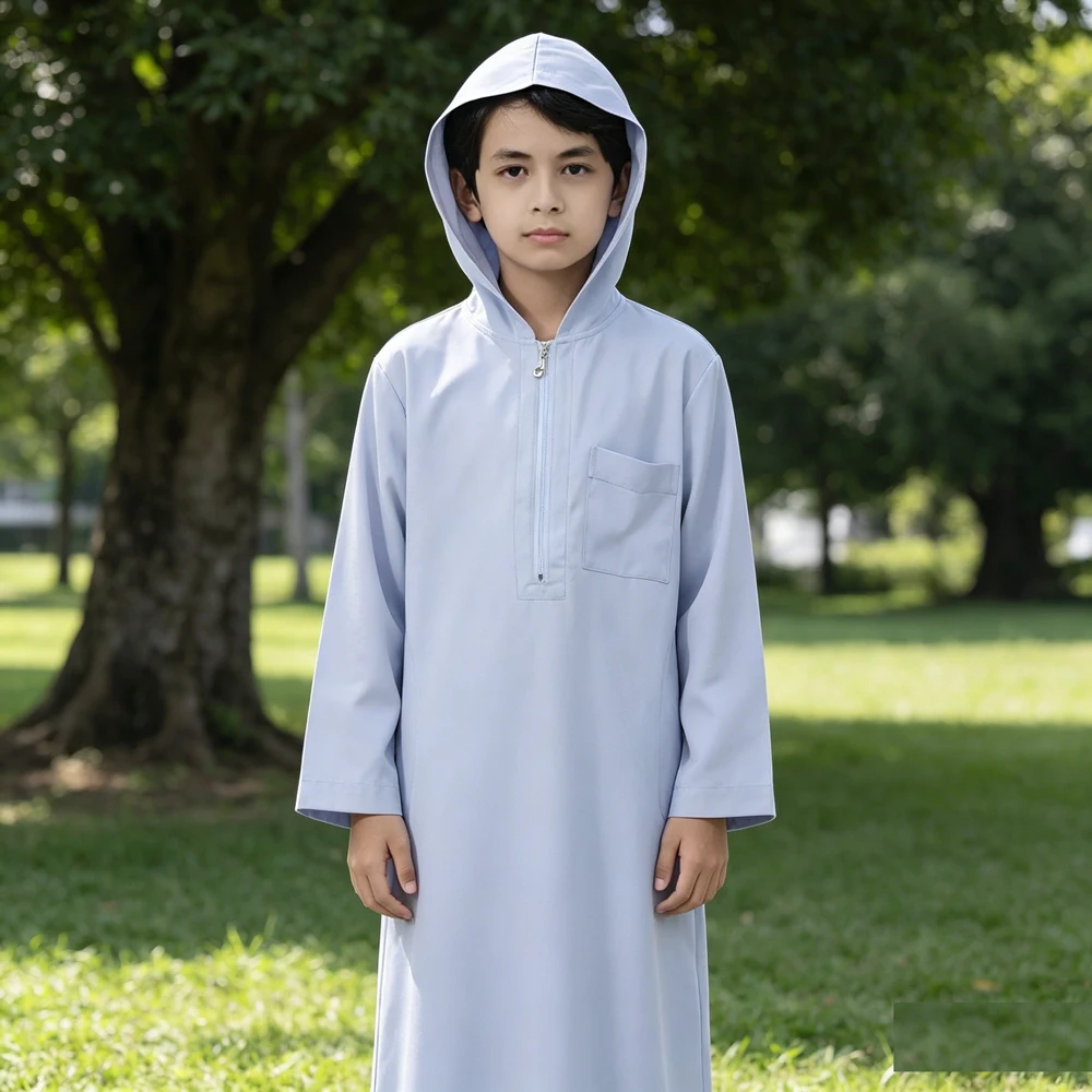 Boys Jubba Thawb Thobe Muslim Hooded Abayas Middle East Arabic Kaftan Long Sleeve Robe Islamic Clothing Daffah Dress Dishdasha
Boys Jubba Thawb Thobe Muslim Hooded Abayas Middle East Arabic Kaftan Long Sleeve Robe Islamic Clothing Daffah Dress Dishdasha
