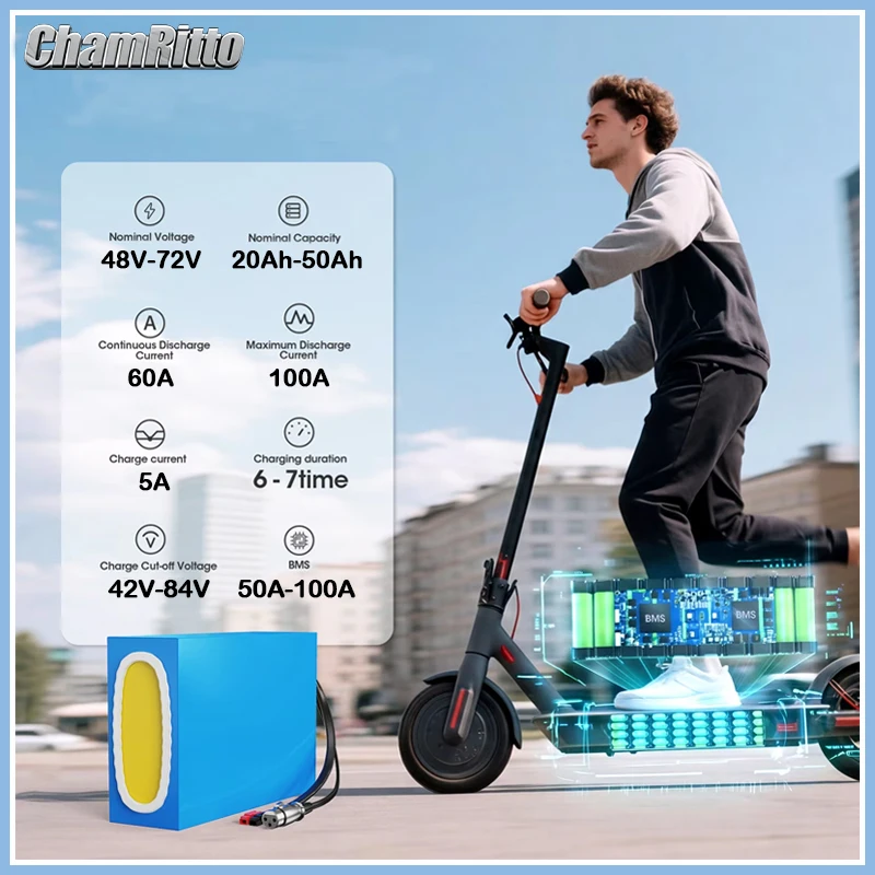 48V 20ah 30ah 40ah 50ah 21700 Battery Electric Bicycle 52V 60v 72V 2000W Lithium Battery E bike Scooter Motorcycle Battery Pack
48V 20ah 30ah 40ah 50ah 21700 Battery Electric Bicycle 52V 60v 72V 2000W Lithium Battery E bike Scooter Motorcycle Battery Pack