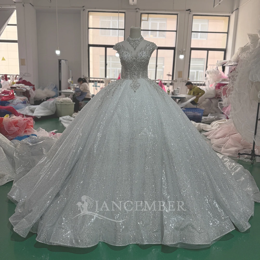 Exquisite Appliques Court Train Ball Gown Wedding Dress Customized Superfine Beading O-Neck Princess Bridal Gown Robe De Mariee
Exquisite Appliques Court Train Ball Gown Wedding Dress Customized Superfine Beading O-Neck Princess Bridal Gown Robe De Mariee