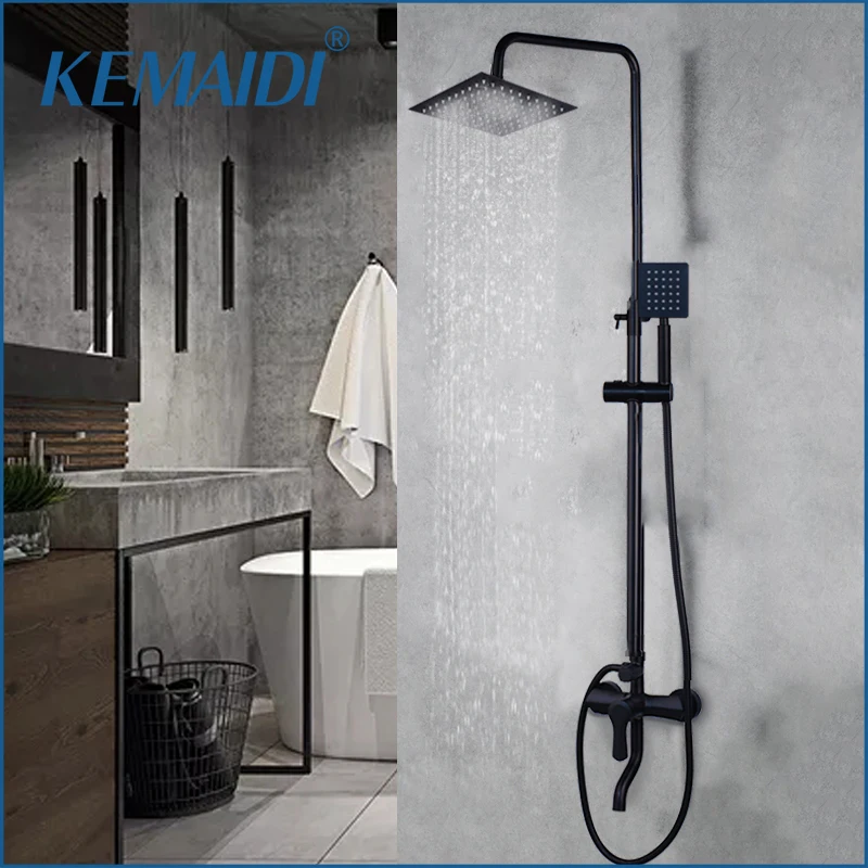 KEMAIDI Matte Black Shower Set Wall Mounted Rainfall Shower Head 3 Way Mixer Adjustable Bathroom Shower Faucet Bathtub Tap
KEMAIDI Matte Black Shower Set Wall Mounted Rainfall Shower Head 3 Way Mixer Adjustable Bathroom Shower Faucet Bathtub Tap