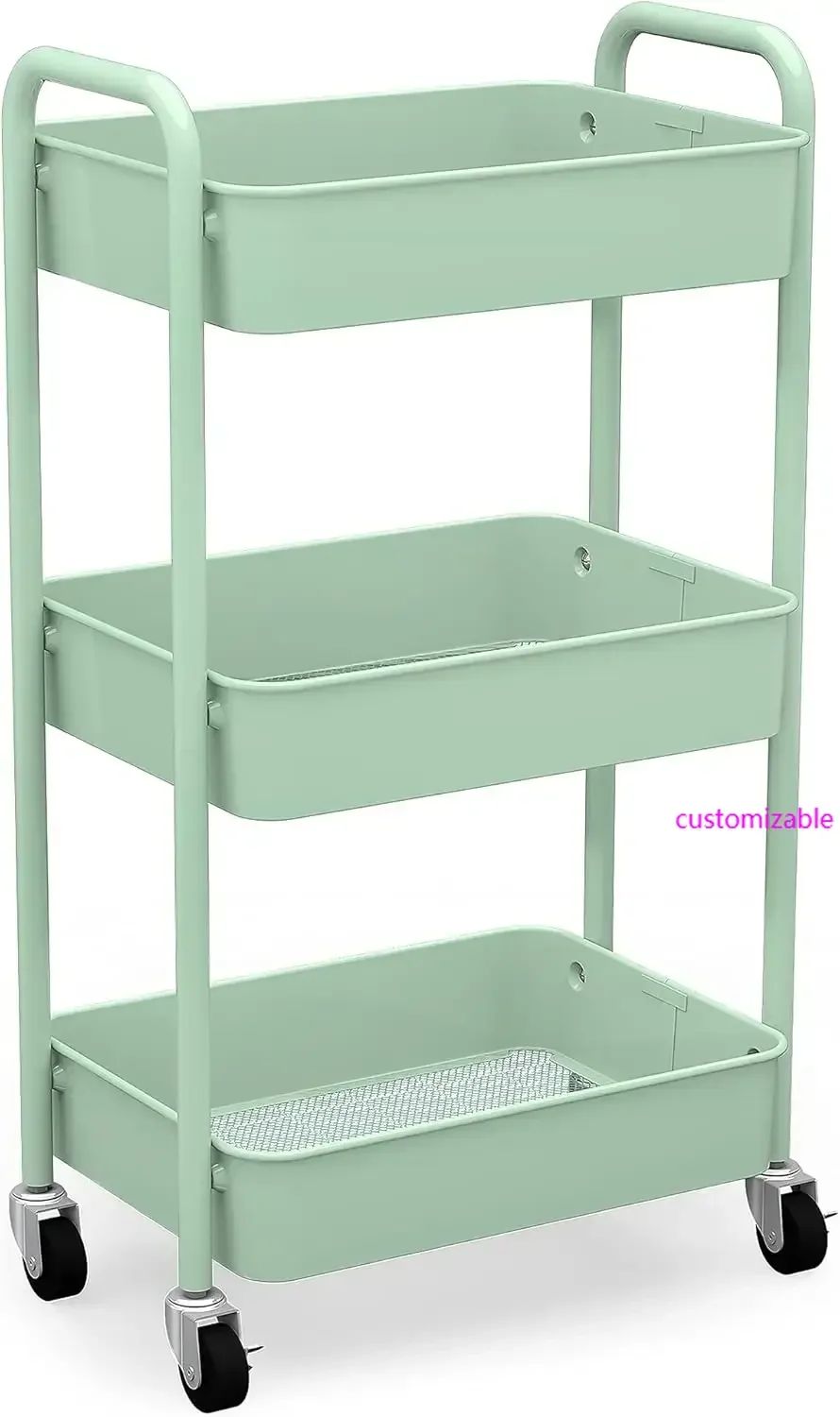 3-Tier Rolling Metal Storage Organizer - Mobile Utility Cart, Kitchen Cart with Caster Wheels (Aqua Green)
3-Tier Rolling Metal Storage Organizer - Mobile Utility Cart, Kitchen Cart with Caster Wheels (Aqua Green)